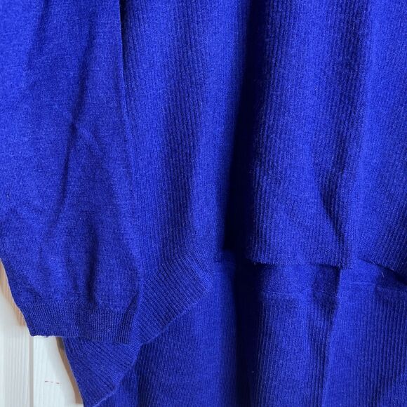 PURE collection Blue Superfine 100% Cashmere Sweater Size 8/10 Medium - Picture 4 of 7